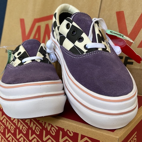 Vans COMFYCUSH ERA Suede/Canvas PurpleV/Classic White sneakers - platforms WMNS - Picture 8 of 16